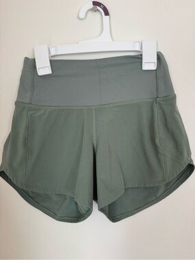Women's Lululemon Speed Up High-Waist Shorts - Olive Green